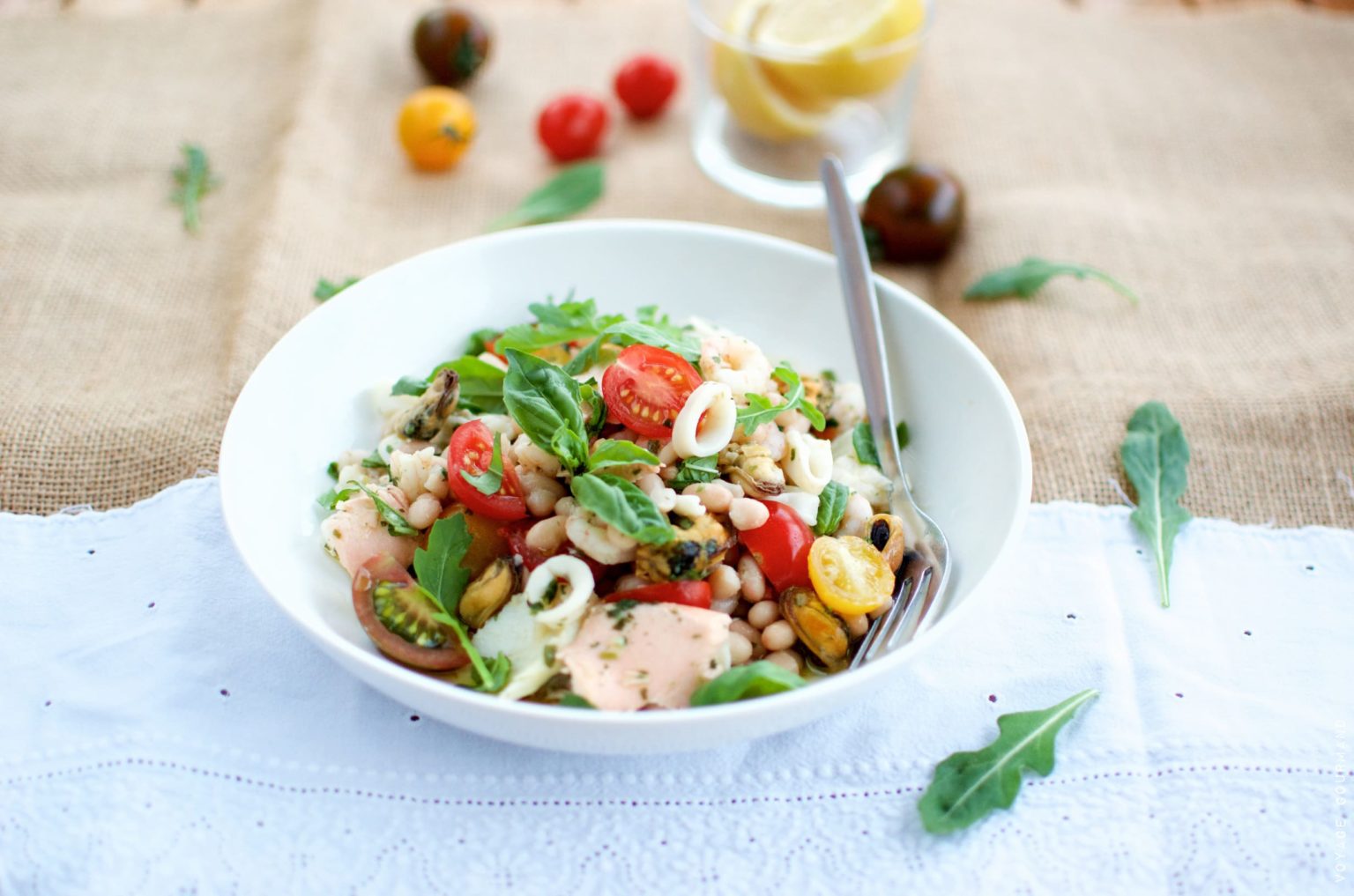 Salade de haricots et fruits de mer à l’italienne - Voyage Gourmand