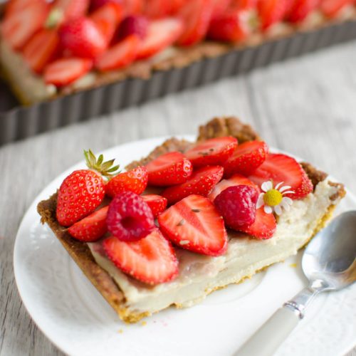 Tarte aux fraises (pâte sablée et crème pâtissière IG bas) - Voyage