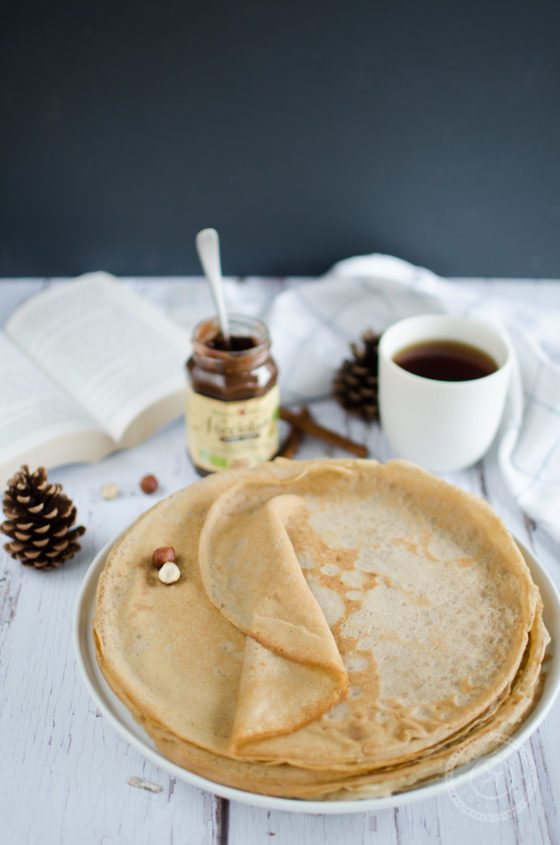 Crêpes au lait de noisette sans beurre et IG bas