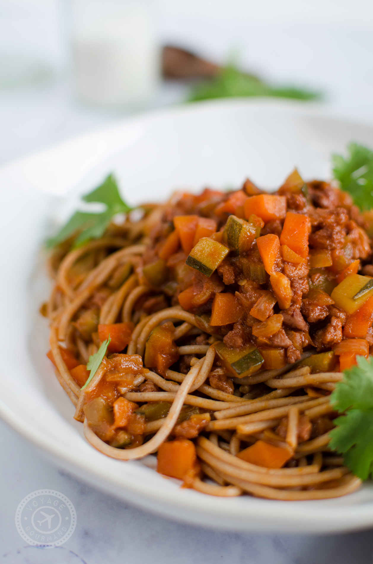 Spaghettis à la bolognaise végétale (IG bas &amp; vegan) - Voyage Gourmand