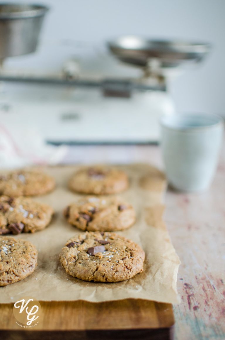 Cookies au beurre de cacahuètes et chocolat noir (vegan) Voyage Gourmand