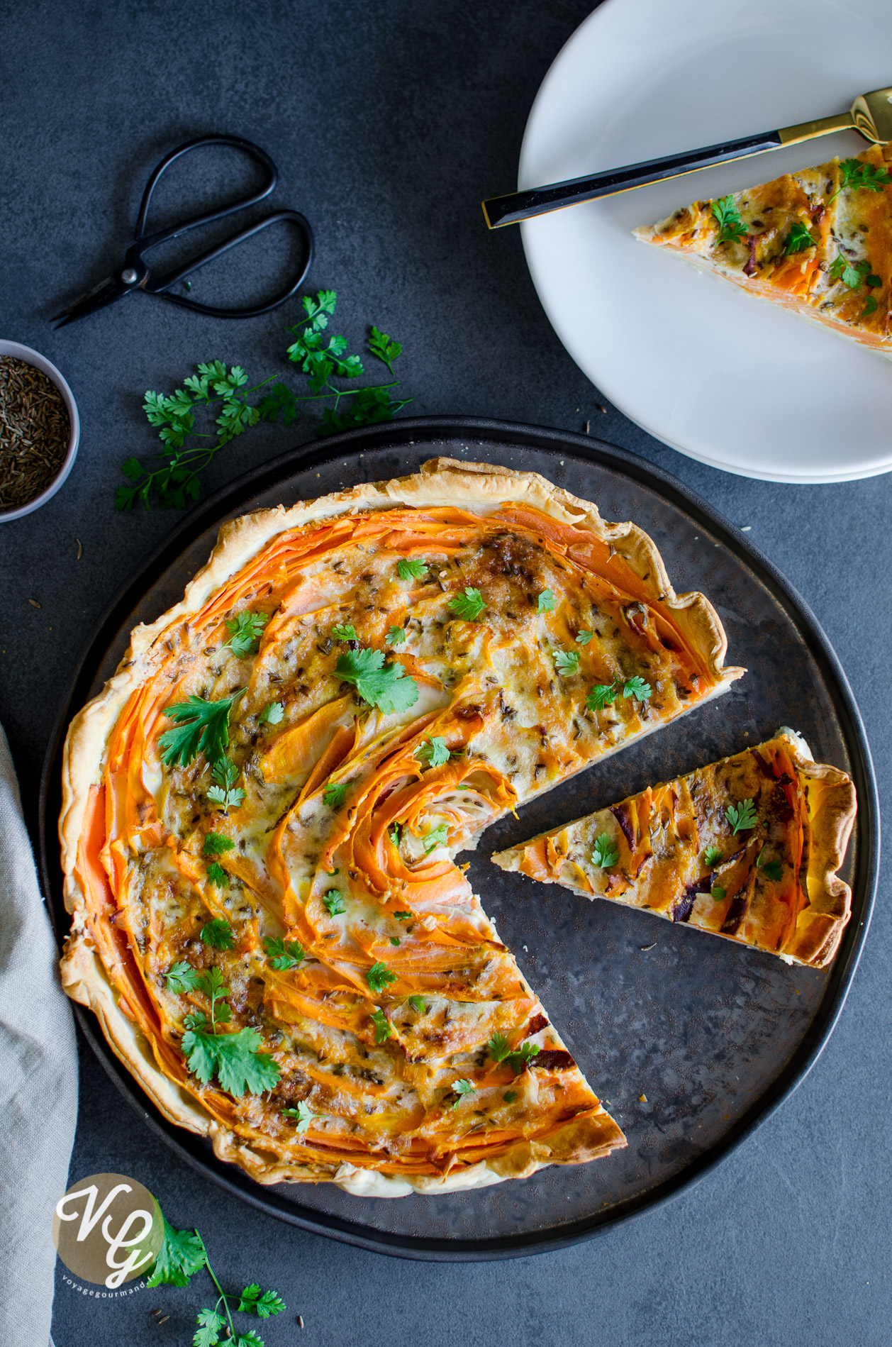 Tarte Tourbillon Aux Carottes Vacherin Fribourgeois Et Cumin Voyage Gourmand