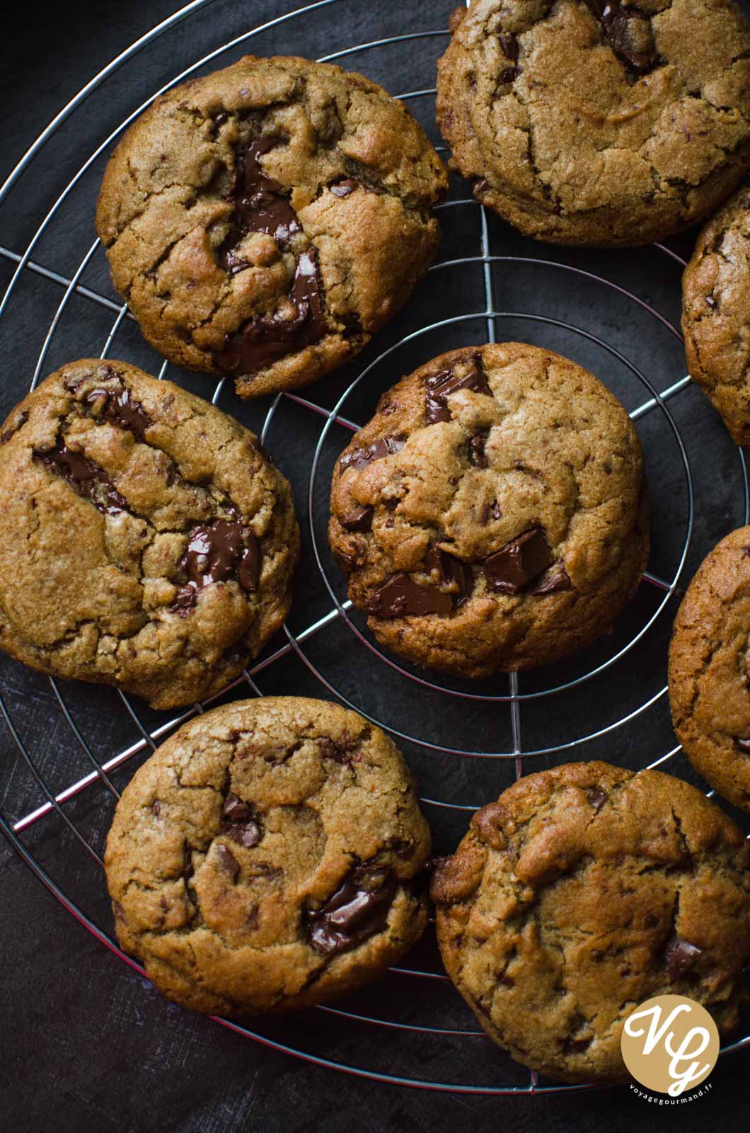 Cookies moelleux au chocolat et fleur de sel Voyage Gourmand