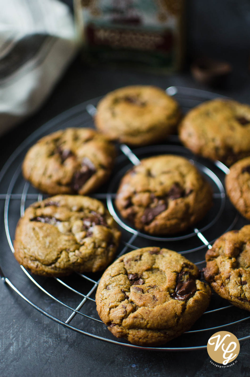 Cookies moelleux au chocolat et fleur de sel Voyage Gourmand
